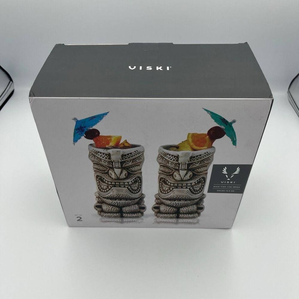 NIB Viski Pacific High Tide Tiki Mugs